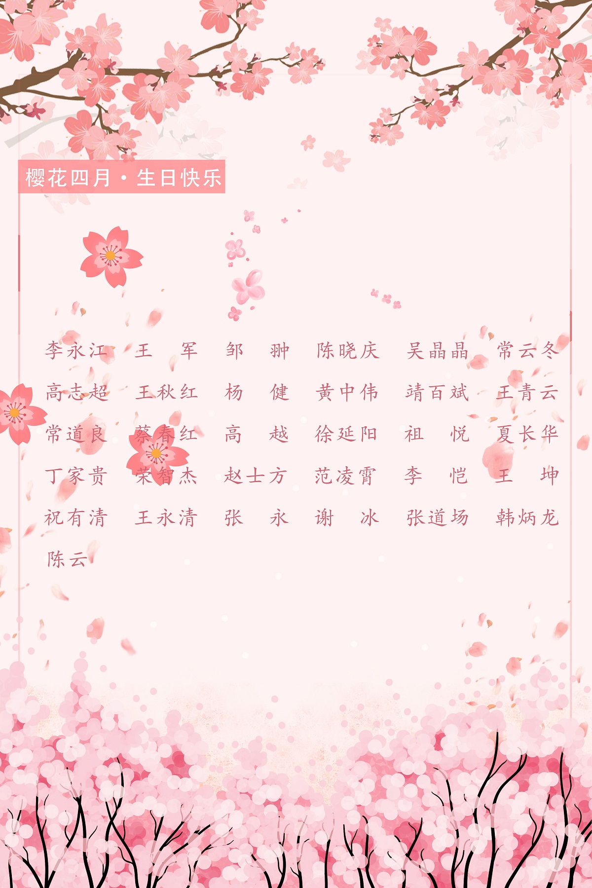 【生日祝?！抗ё?4月生日的員工生日快樂！