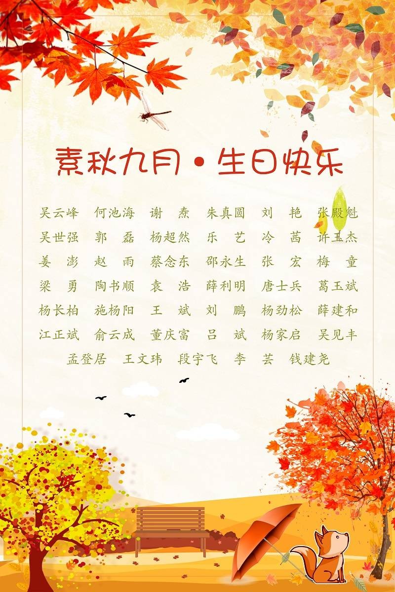 【生日祝福】恭祝09月生日的員工生日快樂！