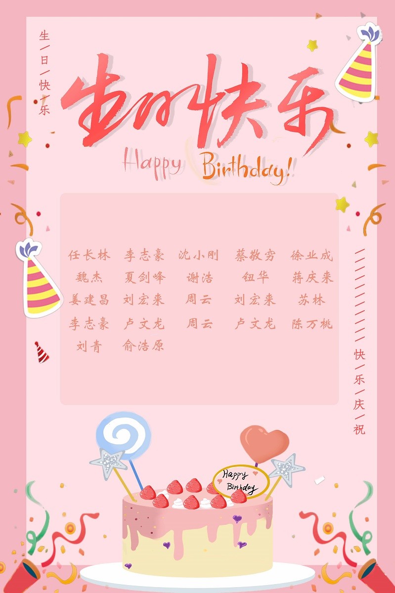 【生日祝?！抗ё?8月生日的員工生日快樂！